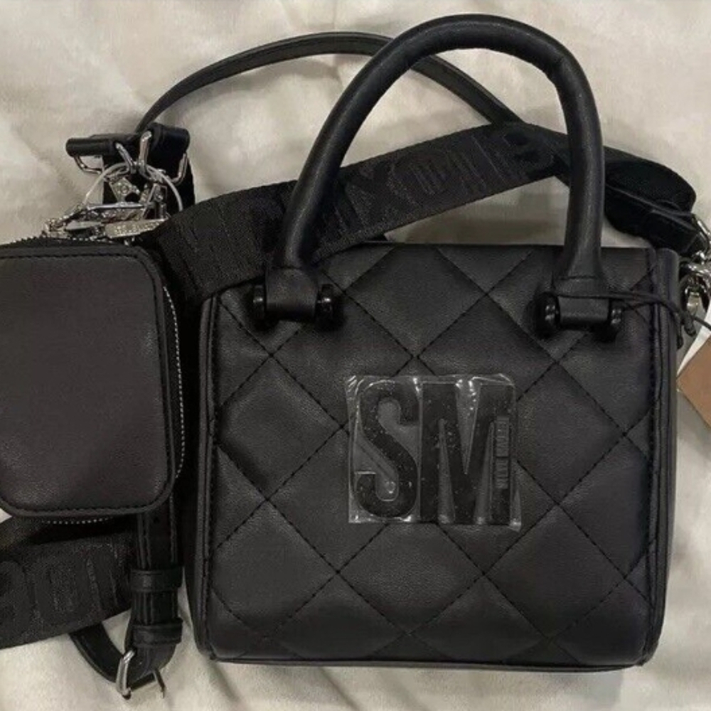 Steve Madden Black Quilted Crossbody Bag